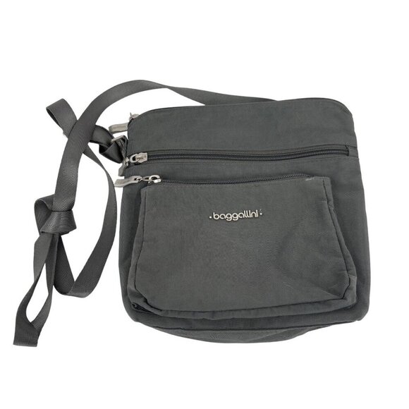 Baggallini Handbags - Baggallini Crossbody Bag Gray Small Handbag Multiple Zip Pockets